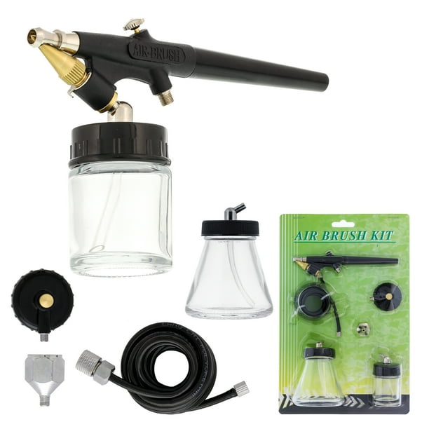 Gravity Feed PISTOL TRIGGER AIRBRUSH Set Kit Spray Gun Hobby Cake Tattoo Tanning